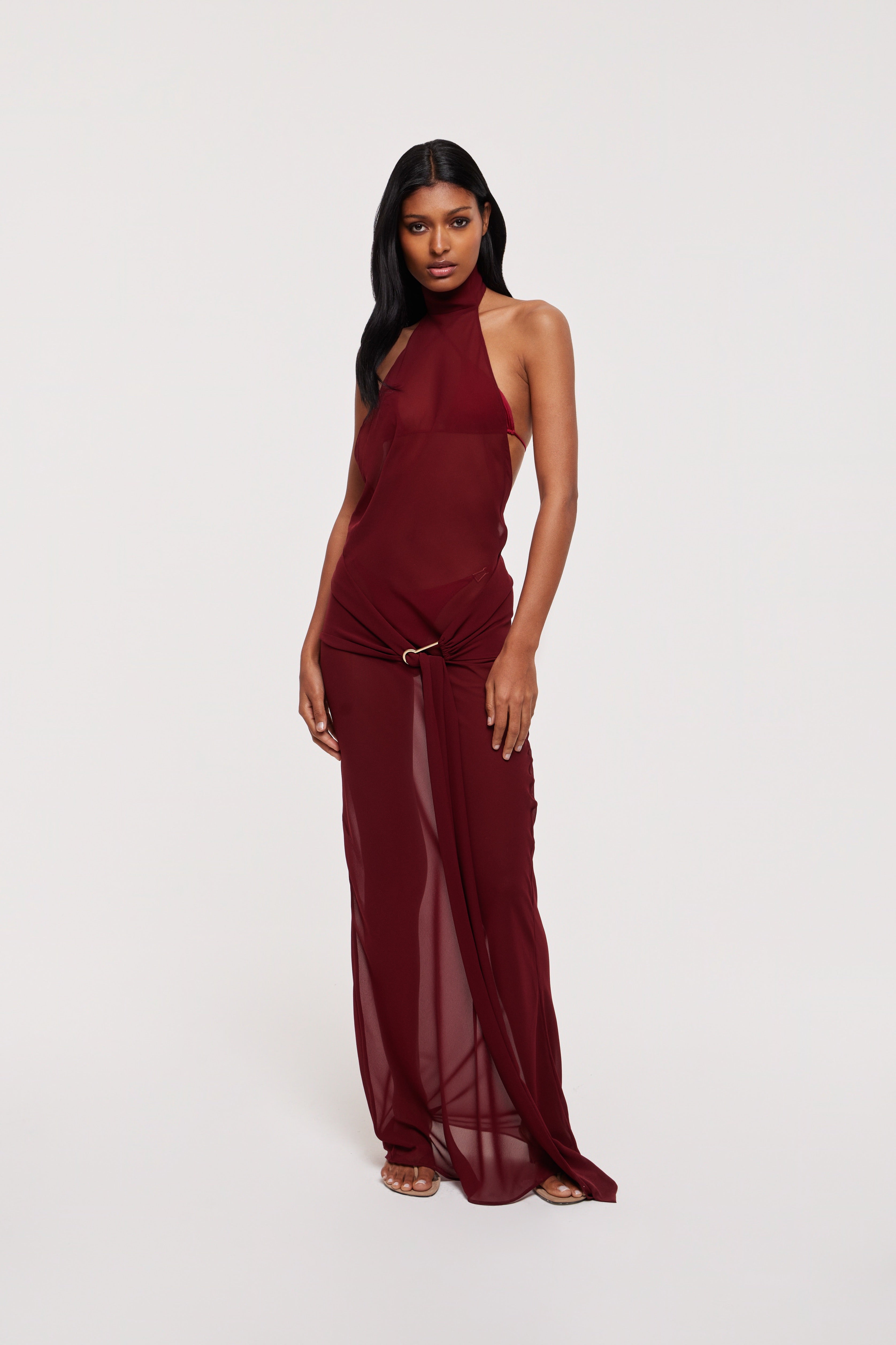 maxi dress for winery Gaia maxi dress in wine – Bianca Resortwear