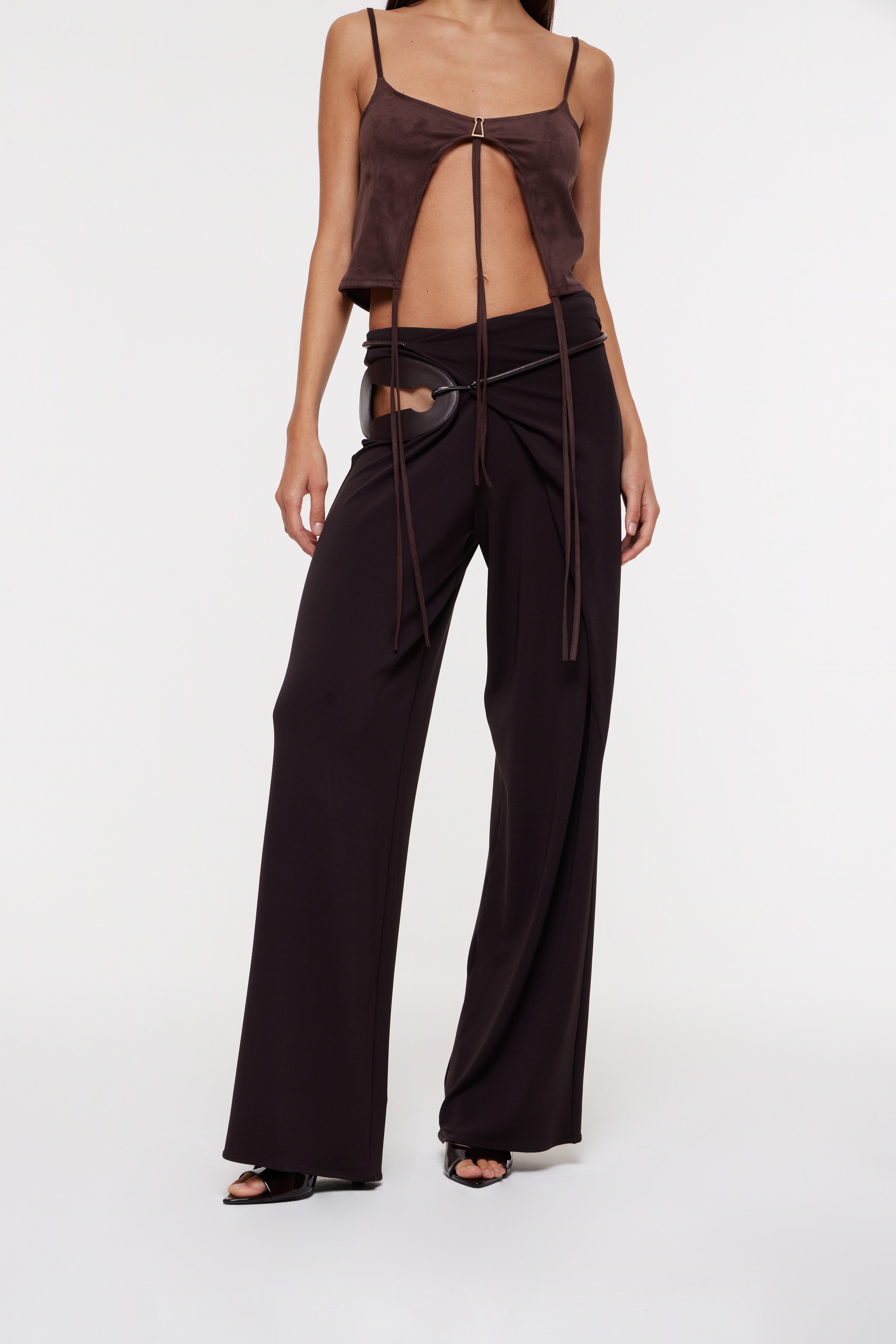 Nara wrap trousers in coffee – Bianca Resortwear